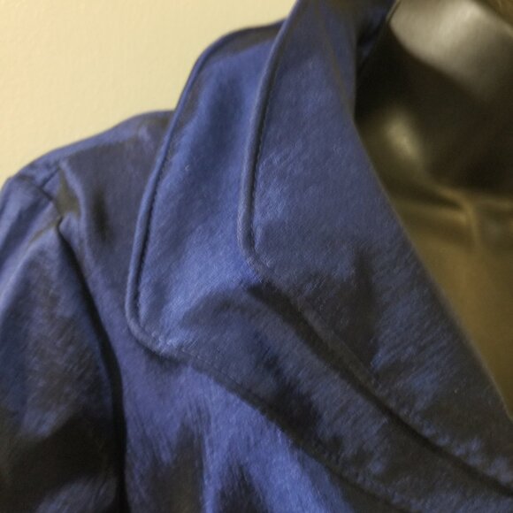 Joseph Ribkoff Sapphire Blue Draped Zip-Front Dress – Size 16 - Picture 5 of 13